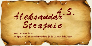 Aleksandar Strajnić vizit kartica